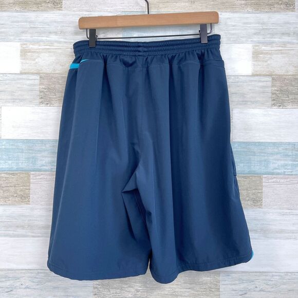 Nike Fit Dry Basketball Shorts Blue Activewear Gym Workout Training Mens Large - Picture 4 of 6